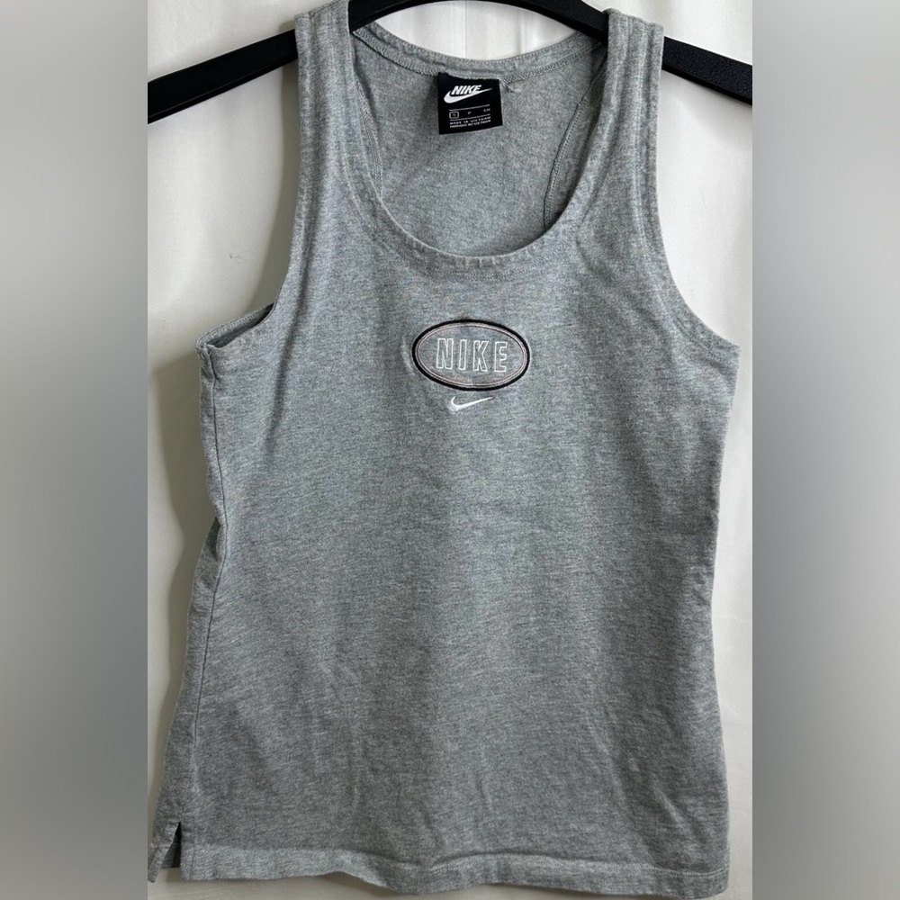 Women's Nike  Standard Fit Running Logo Tank Top Size Small Gray